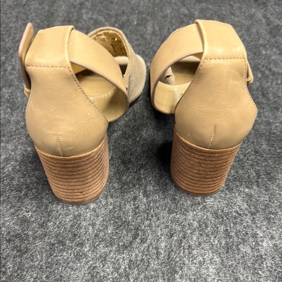Marc Fisher Tan Suede Heels with Ankle Strap - Picture 4 of 9